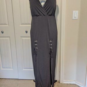 Plus Size Lace Up M-Slit Dress